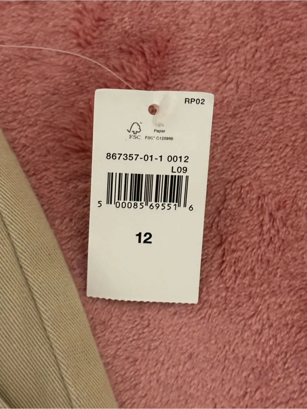 Gap Kids 98% Cotton Boys Beige Chino Pants NWT  Size 12